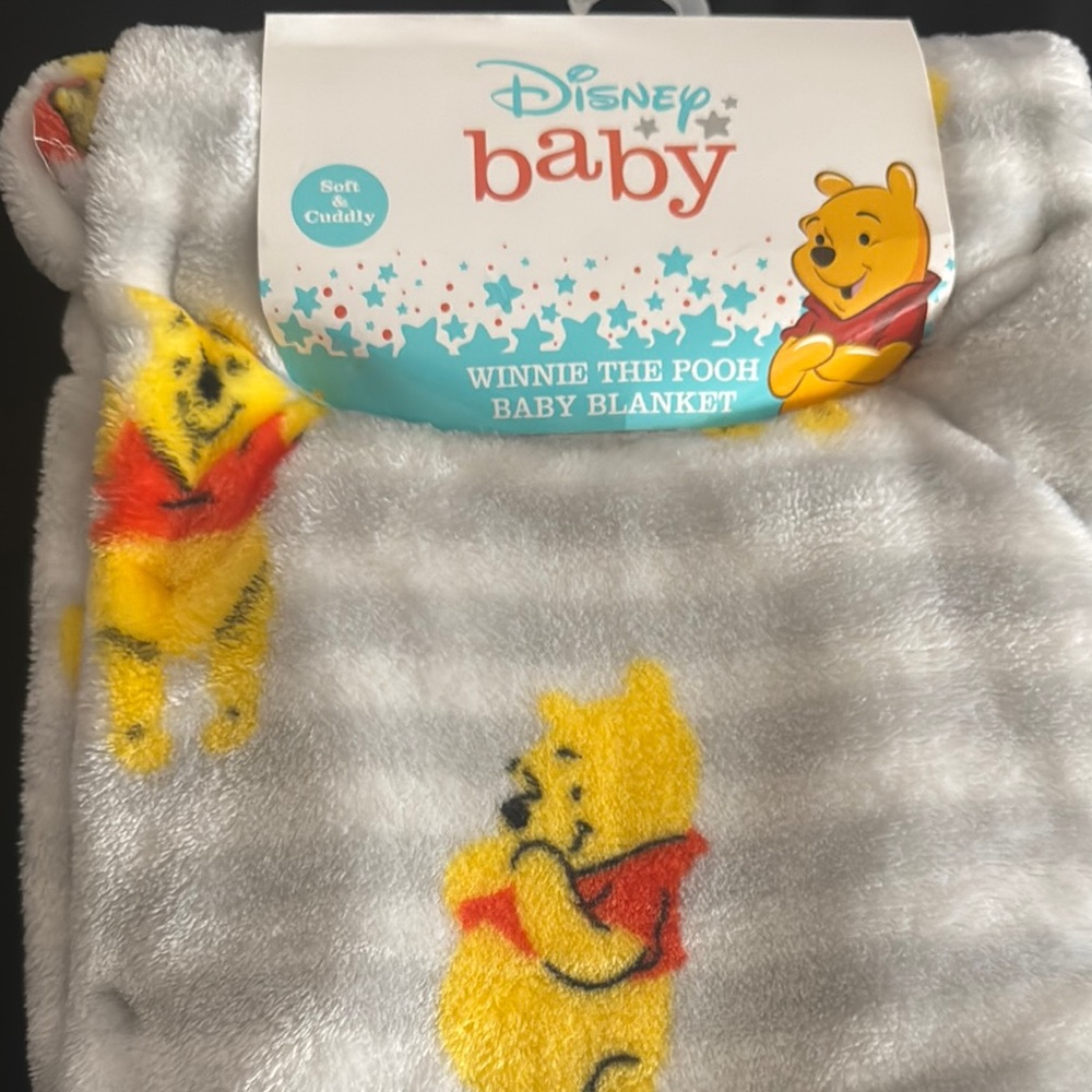 Disney Baby Winnie the Pooh Gray Blanket